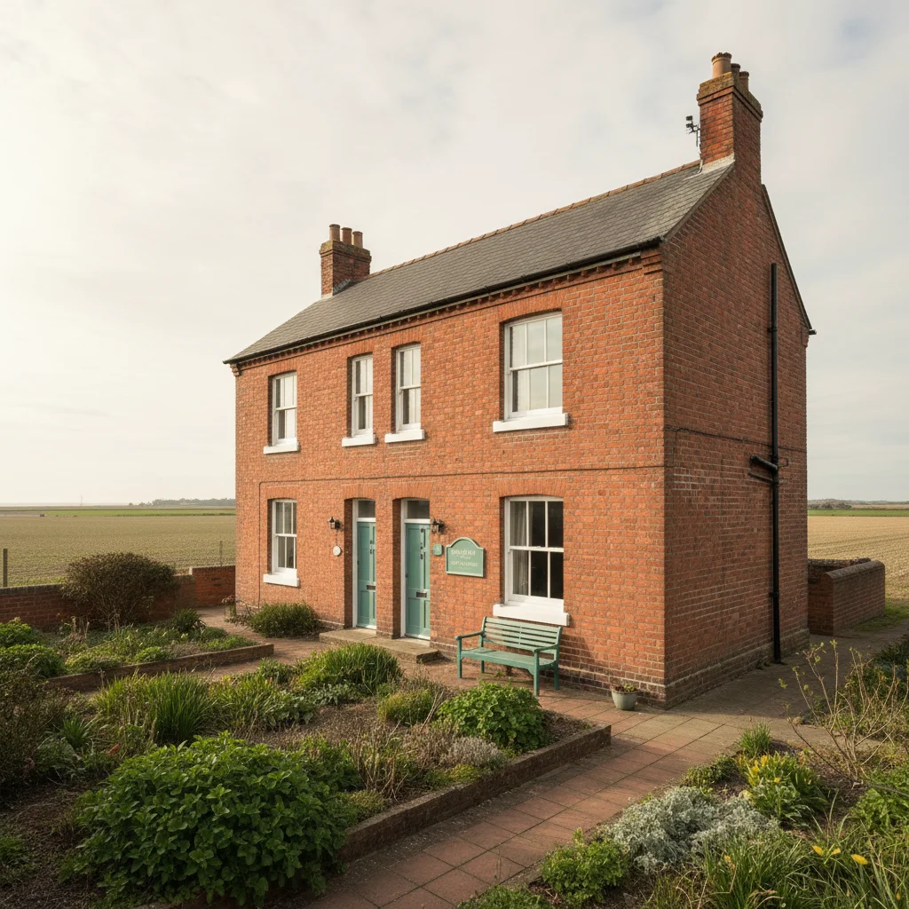 Exterior view of a red-brick residential care home in a Holderness village